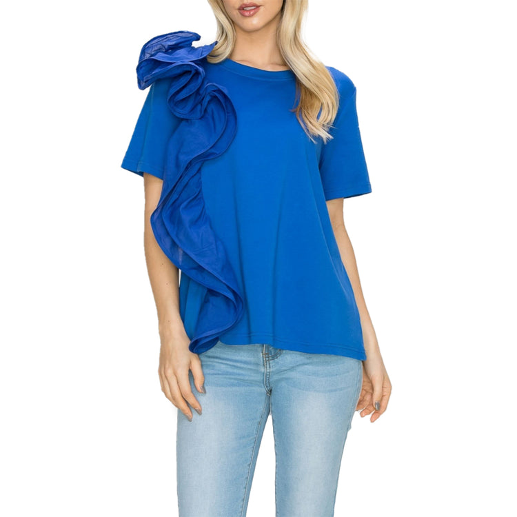 Ricole Cotton Woven Ruffles Top