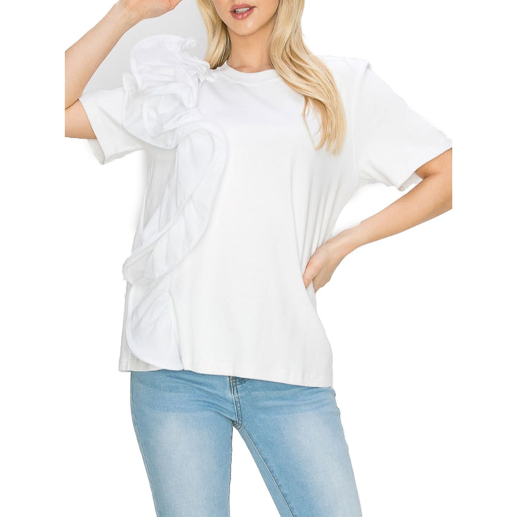 Ricole Cotton Woven Ruffles Top