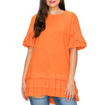 Creda Cotton Ruffled Sleeves Top