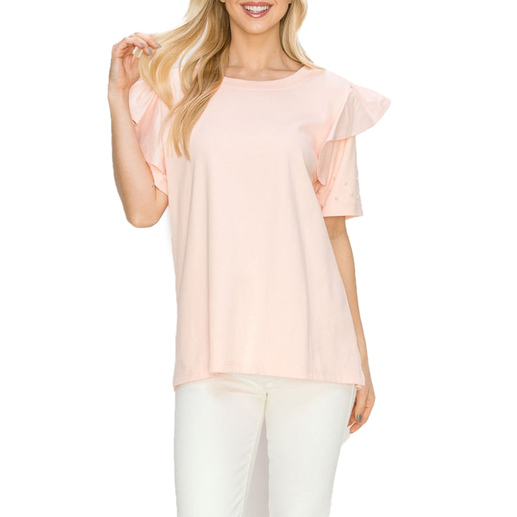 Reyna Ruffled Pearls Blouse