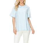 Rinna Diamond Studded Collar Top
