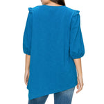 Clova Cotton Ruffled Shoulders Top