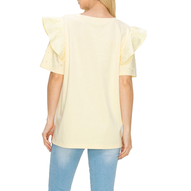Reyna Ruffled Pearls Blouse