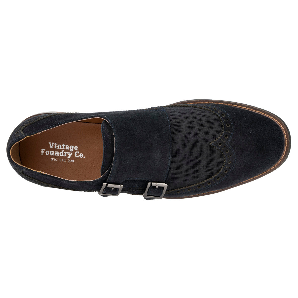  Vintage Foundry Co. Men's Cooper Monk Strap - Navy - Bonton