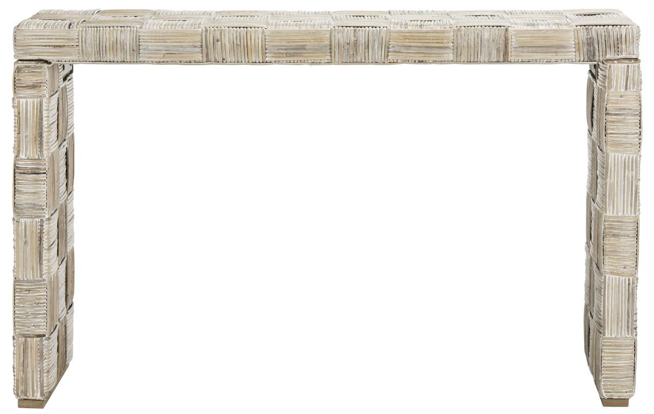  Safavieh Adkin Rattan Console - White - Bonton