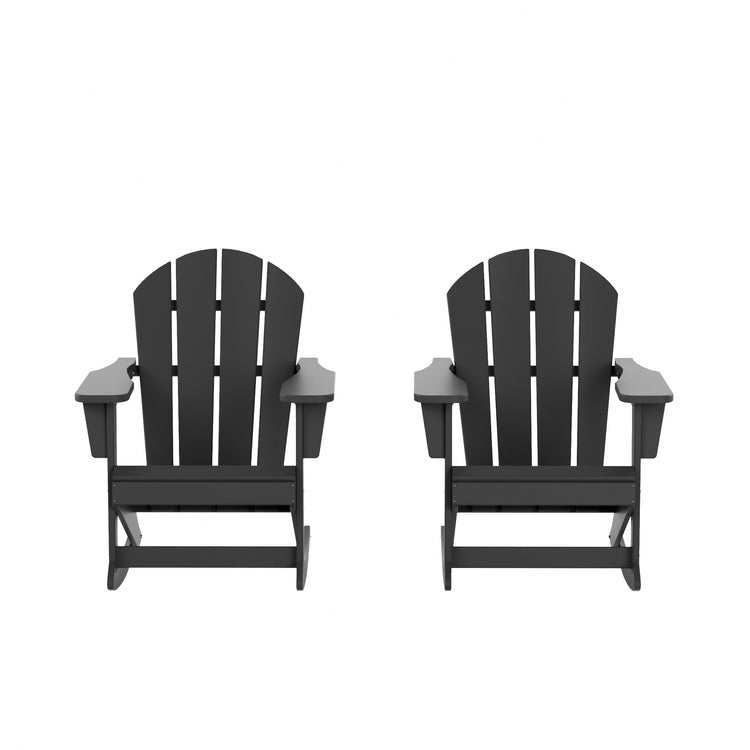 Outdoor Patio Porch Rocking Adirondack Chair, Set of 2