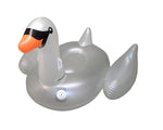 75" Inflatable Giant LED Lighted Color Changing Swimming Pool Ride-On Swan Float Lounger