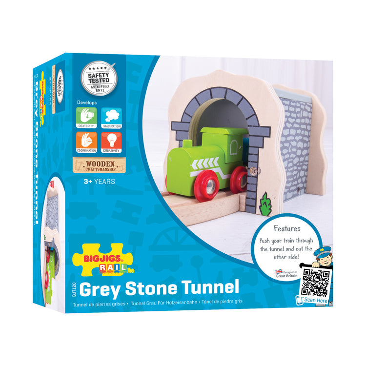 Rail Wooden Grey Stone Tunnel