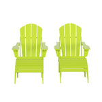4-Piece Adirondack Conversation Chair with Footrest Ottoman Set