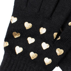 Mini Heart Foil Print Knit Glove