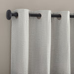 Rafaela Woven Pattern Chenille 100% Blackout Grommet Curtain Panel